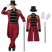 economico Outfit-Costume di fantasia Giacca da circo direttore di circo Retrò Vintage Vittoriano Stile militare Adulti Per uomo Natale Halloween Carnevale Feste Performance Mascherata Vestirsi