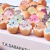 preiswerte Ostern-100 Stück leuchtende Osterkükenfiguren, Mini-Kükenstatuen zum Befüllen von Ostereiern, für Feengärten, Puppenhausdekoration, Bastelarbeiten, Frühlings- und Weihnachtsdekorationen