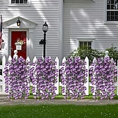 levne Umělé květiny-4 svazky závěsných umělých macešek, venkovní umělá květinová dekorace, UV odolné realistické umělé květiny pro venkovní zahradu, verandu, balkon, interiér domu a svatební dekorace