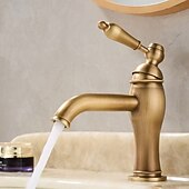 levne Koupelnové baterie-Koupelna Umyvadlová baterie - Klasické Starožitná mosaz Baterie na střed Jedna rukojeť, jeden otvorBath Taps