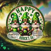 cheap Party Supplies &amp; Decor-St Patrick's Day Leprechaun Wooden Welcome Sign (7.87 Inches X 7.87 Inches) - Festive Shamrock And Golden Pot Design Versatile Indoor/Outdoor Decoration
