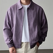 abordables Vestes Décontractées-Homme Veste Légère Veste Décontractée Quotidien Extérieur Avec Poches Printemps Automne Uni Streetwear Élégant Col Rabattu Régulier Violet Vert Gris foncé Veste