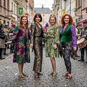 economico Scarpe da donna-Scarpe Slip-On in Tela con Stampa di Maschere da Carnevale da Donna per Mardi Gras - Calzature Festive e Leggere con Vestibilità Larga per Parate Celebrazioni in Strada Feste a Tema e Uscite Estive