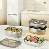 billiga Köksförvaring-6-delade 50.72oz rostfria matförvaringsbehållare, lunchlådor för kylskåp och frys, hållbart köksförvaringsset