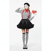 economico Fondi-Costume di fantasia Gonna in tulle Gonna tutù Mimo artista Mimo Clown Circo Anni 1950 Anni '80 Stratificato Gonfio Adulti Per donna Halloween Carnevale Feste Performance Danza Balletto Costumi di