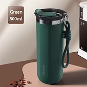 abordables Verres et tasses-Mug isotherme en acier inoxydable de 350 ml et 500 ml – étanche, réutilisable et avec couvercle, convient aux boissons chaudes et froides, cadeau idéal pour hommes et femmes, cadeau parfait pour les
