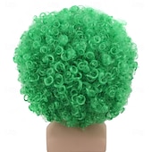  Grüne Perücken Kurze Grüne Clown Fluffige Perücke 70er 80er Afro Disco Perücken Synthetische Anime Cosplay Lustige Kostümhaare