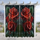 billiga Genomskinliga gardiner-Alla hjärtans dag-gardin i tunt tyg för fönster, röd med dekorativ bolldesign, eleganta mjuka fönstergardiner, romantisk heminredning för sovrum och vardagsrum