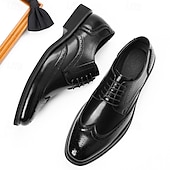 Χαμηλού Κόστους Μπρογκ παπούτσια-Ανδρικά καφέ παπούτσια brogue από συνθετικό δέρμα, κλασικό σχέδιο με φτερά, επίσημα και casual υποδήματα για γραφείο και ειδικές περιστάσεις