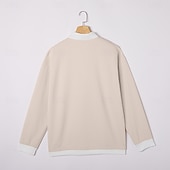 cheap Waffle Knit Tee-Men's Waffle T-shirt T Shirt Long Sleeve Half Zip Fall Fall &amp; Winter Solid Color Traditional / Vintage Casual Color Block Zipper Pocket Casual Home Outdoor Light Blue Black Green Top Tee for Men