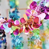 billige Baderomsgadgeter-glittergirlander med skinnende paljetter – festlige båndslynger til festdekorasjon, bryllup, bursdag, høytid og juletredekor, glitrende hengende girlander til hjemmet &amp;styling av arrangementer