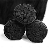 cheap 2 pacotes de fios de cabelo humano-Brazilian Human Hair 1B # Natural Black Color X-Yaki Straight Human Hair 2 Bundle 10-28 inches