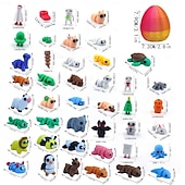 Недорогие Пасха-Пасхальное яйцо, напечатанное на 3D-принтере, с 10 случайными миниатюрными животными внутри, подвижные игрушки, наполнители для пасхальных корзин, забавные коллекционные подарки для детей и взрослых,