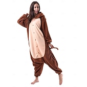 cheap Animal Costume-Kigurumi Pajamas Group Costume Onesie Costume Animal Monkey Warm Comfy Hooded Fleece Adults' Men's Women's Unisex Halloween Carnival Party Performance Homewear Dress Up