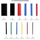 halpa Kodin tarvikkeet-580 kpl/laatikko kaapelin kutistesukka, eristetty kutistesukka johtojen suojaamiseen, värikkäät ja mustat kutistesukat sähköjohdotuksiin, sekalainen sarja