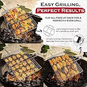 billiga Griller och matlagning utomhus-grillkorg &amp;robust metallspatel för kött, biff, räkor &amp;grönsaker, korrosionsbeständigt grillverktyg för utomhusbruk, perfekt för picknick &amp;camping