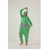 preiswerte Tierkostüm-Kigurumi-Pyjamas Gruppenkostüm Onesie-Kostüm Dickes Baby Fantasie Warm Bequem Mit Kapuze Fleece Erwachsene Herren Damen Unisex Halloween Karneval Party Leistung Hausbekleidung Verkleiden
