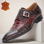 billige Klassiske Pensko-Herreloafers i skinn med krokodillemønster, elegant spennedesign, premium formelle sko for forretnings- og spesielle anledninger