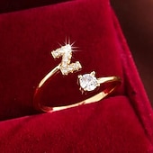 ieftine Inele-1 buc Inel For Pentru femei Zirconia cubică Transparent Zilnic Cadou Concediu Articole de ceramică Scrisă