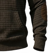 economico felpe con cappuccio da uomo di base-Per uomo Felpa con cappuccio Felpa con cappuccio a nido d'ape Maglione Marrone Con Cappuccio Semplice Patchwork Blocco di colore Testurizzato Casuale Quotidiano Sport &amp; Outdoor Vintage Streetwear Cool