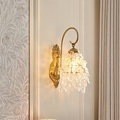 cheap Indoor Wall Lights-rench Wall Lights Wall Sconces Copper Gold Wall Lights Aisle Lighting Creative Bedside Lamps Crystal Chandelier,Chandelier Light