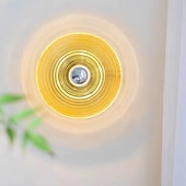 ieftine Aplici de Interior-Lampă de perete rotundă din sticlă cu 1 bec, model modern Art Deco, pentru dormitor