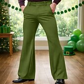  Retrò Vintage Anni '70 Pantaloni Pantaloni a zampa d'elefante Pantaloni a zampa Hippie Disco Tinta unica Costume Per uomo Halloween Carnevale Feste Abbigliamento Quotidiano Parata dell'Orgoglio Adulti