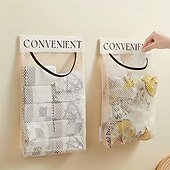 cheap Storage &amp; Organization-2pcs Large Capacity Mesh Storage Wall-mounted Multifunctional Storage Bag Suitable for Vegetables Fruits Groceries Underwear-Socks Storage Bag Reusable Kitchen Storage and Organizing Tool