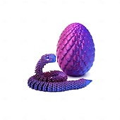 cheap Easter-Easter Eggs, Snake Egg with 3D Printed Snake, Year of The Snake 2025, 3D Printed Snake, Executive Desk Toys, Articulated Snake, Fidget Toys Gifts for Easter Adults