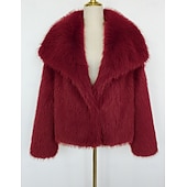 preiswerte Pelzschals-Kunstpelz-Umhänge Damenumhang Elegant Langarm Kunstpelz Hochzeit Schals Mit Unifarbe Für Party Herbst