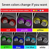 billiga Hängen och dekor till bilen-LED neon mugghållare för bil - 7 färger växlande ljusplatta USB-laddningsbar lämplig för hemmafester och lysande dekoration i fordonsinredning.