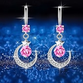 cheap Earrings-1 Pair Earrings For Women's Cubic Zirconia Daily Street Alloy Monogram Moon Star