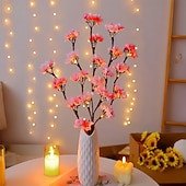 お買い得  装飾ライト-70cm 20個のLEDビーズ人工桜の木の枝ライト、単三電池駆動、屋内寝室、リビングルーム、ダイニングルーム、パーティー、バレンタインデー、結婚式、休日の装飾