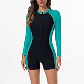 levne Rash guardy One Piece-Dámské Ochrana proti vyrážce Plavky Jednodílné díly Slátanina Zapni Ochrana proti UV záření Vysoká pružnost Dlouhý rukáv Plavky Surfování Potápění Šnorchlování Léto
