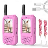 olcso Hangszórók-gyerek videós walkie-talkie-k, 2 db-os újratölthető játék kamerával &amp;képernyő, nagy hatótávolságú kétirányú rádiók fiúknak és lányoknak, szabadtéri kalandkempingjátékok, születésnapi karácsonyi