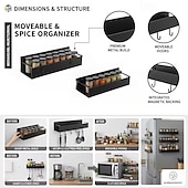 Недорогие Стойки для хранения-2 магнитных органайзера для холодильника с 4 съемными крючками, магнитная полка для хранения без сверления, боковая полка для хранения на холодильнике, компактные аксессуары для кухни и ванной,