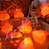 tanie Łańcuchy świetlne baterii-Wielkanocne lampki choinkowe zasilane bateryjnie, dekoracje LED, wiosenne lampki choinkowe do domu, do wewnątrz i na zewnątrz, do koszyka wielkanocnego, na imprezę, do sypialni, na sezon