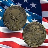  Moneda Conmemorativa de la Fuerza Aérea de EE. UU. – Moneda de Desafío del 250 Aniversario Coleccionable Militar del Águila Americana Souvenir de Metal de Doble Cara para Veteranos Regalo Patriótico