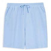 cheap Holiday-Men's Shorts Summer Shorts Beach Shorts Baggy Shorts Drawstring Elastic Waist Straight Leg Plain Comfort Breathable Short Casual Daily Outdoor Vacation Classic Style Black White Inelastic