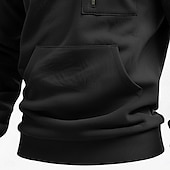 voordelige Tactische Hoodie-Voor heren Trui met capuchon Hoodie met kwartrits Tactische capuchon Zwart Capuchon Effen Halve rits Kangoeroe zak Casual Dagelijks Sport &amp; Outdoor Stoer Sportkleding Casual Lente &amp; Herfst Kleding