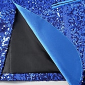 Χαμηλού Κόστους Αριστος-Ντίσκο Δεκαετία '80 Smoching Κοστούμια &amp; Σακάκια Lapel Collar Blazer Μακριά Μανίκια Ντίσκο Πούλιες Πούλια Φανταχτερή Φόρεμα Ανδρικά Αποκριάτικη Στολή Απόκριες Μασκάρεμα