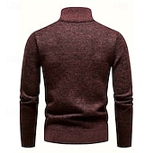 economico maglione pullover da uomo-Per uomo Felpa Maglioni con zip a un quarto Maglione a maglia Maglione lavorato a maglia A Coste Maglia Top Regolari Lavorato a maglia Pile Semplice Zip a un quarto Moda Streetwear Casuale