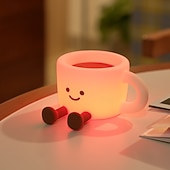 Χαμηλού Κόστους Νυχτερινά Φώτα Νηπιαγωγείου-Νυχτερινό φως για παιδιά, νυχτερινό φως usb για φλιτζάνι καφέ 7 χρωμάτων, νυχτερινό φωτιστικό σιλικόνης με δυνατότητα ρύθμισης έντασης 3 επιπέδων, φωτιστικό παιδικού δωματίου με χρονοδιακόπτη, επαναφορτιζόμενο νυχτερινό φωτιστικό για διακόσμηση, δώρο για