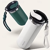 abordables Verres et tasses-Mug isotherme en acier inoxydable de 350 ml et 500 ml – étanche, réutilisable et avec couvercle, convient aux boissons chaudes et froides, cadeau idéal pour hommes et femmes, cadeau parfait pour les