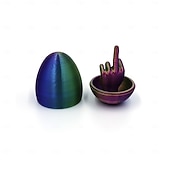voordelige Geschenken-3D-geprinte paaseieren met een opgestoken middelvinger, grappige 3D-geprinte paaseieren met een opgestoken middelvinger, hilarische paasgrap, unieke verrassingsgrap voor vrouwen en mannen