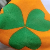 abordables Banderas de Jardín, Banner-St Patrick's Day Fan Flag, Shamrock Design, Festival Half-Round Banner, Irish Party Decor, Green Clover Flag for St. Patrick's Day Celebration.