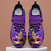 Χαμηλού Κόστους Ανδρικά υποδήματα-Ανδρικά Παπούτσια Sneakers με Πολύχρωμο Σχέδιο Μάσκας Mardi Gras – Ζωντανός Σχεδιασμός εμπνευσμένος από το Καρναβάλι Άνετα Παπούτσια τρεξίματος για γιορτινές περιστάσεις