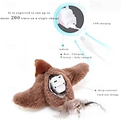 abordables Fournitures pour la maison-Jouet oiseau couineur rechargeable pour chats &amp;Chiens - jouet interactif pour animaux de compagnie, conçu avec des plumes artificielles résistantes, un effet sonore réaliste et rechargeable par USB.