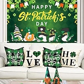 cheap Holiday Tapestries-Happy St. Patrick's Day Tapestry, Green &amp; Gold Irish Themed Wall Hanging, Shamrock &amp; Leprechaun Design, Festive Home Décor for St. Patrick's Day Celebration.