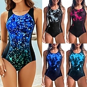 abordables Rash Guards Une Pièce-Femmes Maillot de bain Maillot de bain 1 pièce Graphique Protection UV Haute élasticité Sans manches Maillot de Bain Surf Plongée Plongée en apnée Été